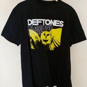 Black Deftones Diamond Eyes Owl Graphic Tee Alternative Metal Band Shirt